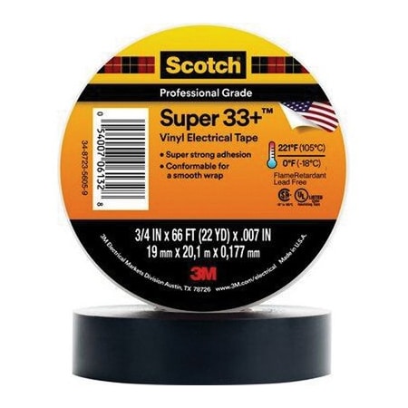 3M SUPER 33+ TAPE 3/4 IN X 52 FT BOX 1 CORE 7010397928